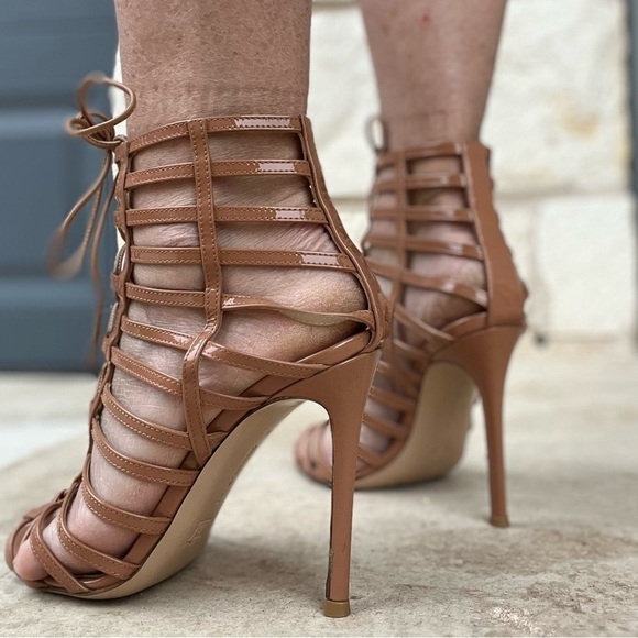 Gianvito Rossi Gladiator Heels‎ Lace Up Cage Stiletto Sandals Size 36 - Picture 11 of 12